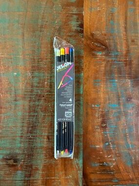 Faber-Castell Design Colored Pencils - 4 Pack (Yellow, Pink, Blue, Orange)